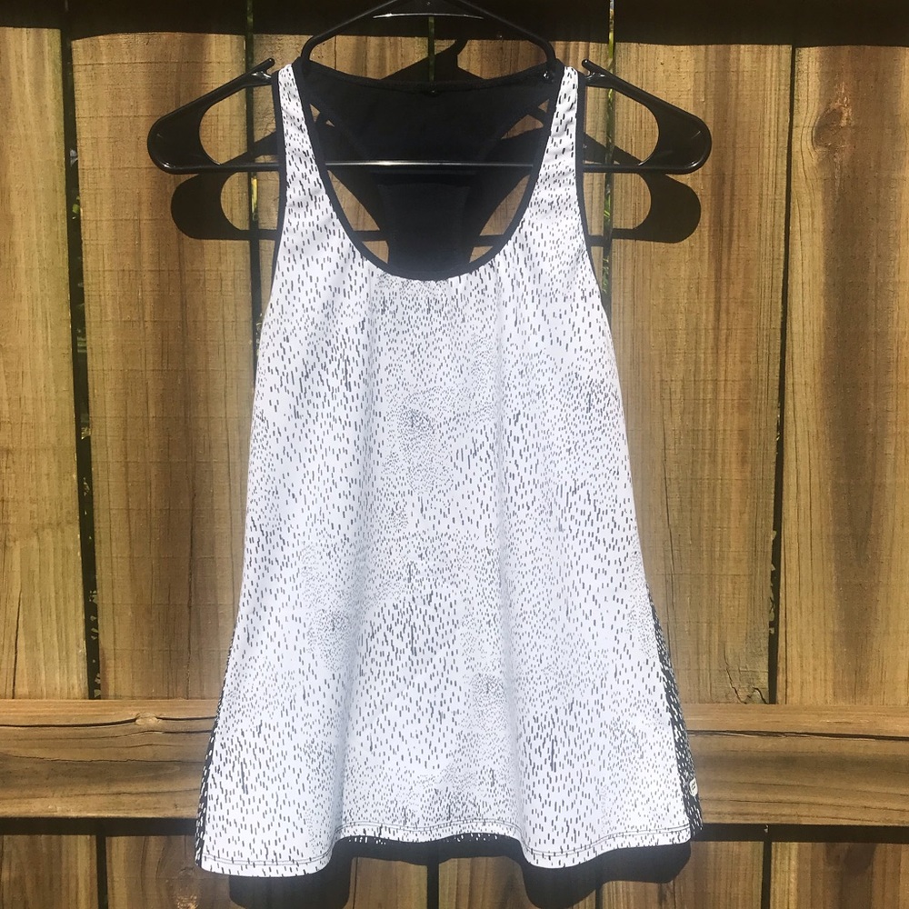 Fabletics Athletic Tank Top | XS | Black and White